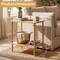 Natural Wicker 2-Tier Side Table Solid Wicker Storage Accent Table